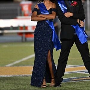 Windsor Elegant Navy Blue Gown with Glitter